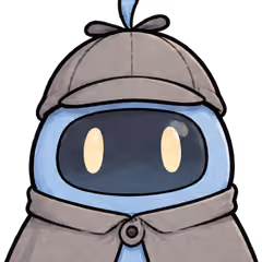 Peeky, a small blue detective in a deerstalker cap
